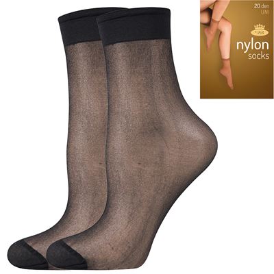 Ponožky dámské silonkové NYLON socks NERO (černé) 5 párů v balení (6 kusů)