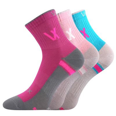 Ponožky dětské bavlněné sportovní NEOIK mix DÍVČÍ (3 páry)