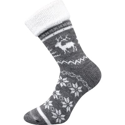 Ponožky zimní silné NORWAY vlněné ŠEDÉ