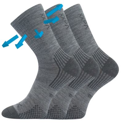 Ponožky dětské slabé z merino OPTIMALIK s ionty stříbra SVĚTLE ŠEDÉ