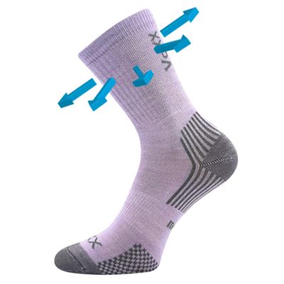 Ponožky dětské slabé z merino OPTIMALIK s ionty stříbra SVĚTLE FIALOVÉ