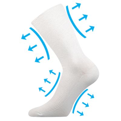 Ponožky extra roztažné OREGAN pro diabetiky BÍLÉ