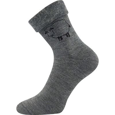 Ponožky zimní vlněné OVEČKANA tmavě šedé melé