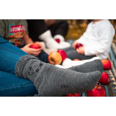 Ponožky zimní vlněné OVEČKANA tmavě šedé melé