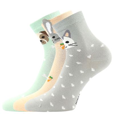 Ponožky dětské PACKIK s obrázky zvířátek MIX (3 páry) BOMA 127240 2