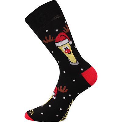 Ponožky pánské vánoční PIVOXX vtipné s obrázky PIVA ve sklenici (3 páry)