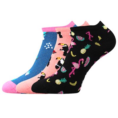 Ponožky dámské nízké PIKI 63 letní SE ZVÍŘÁTKY (3 páry)