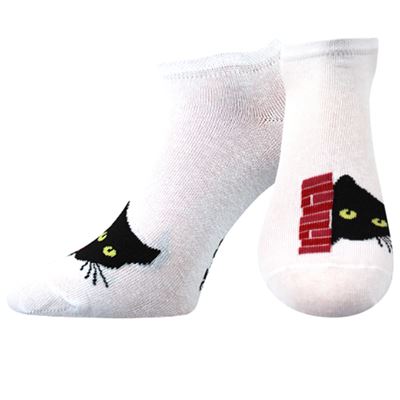 Ponožky dámské nízké PIKI 67 letní S KOČKAMI (3 páry)