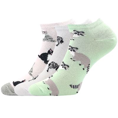 Ponožky dámské nízké PIKI 71 letní SE ZVÍŘÁTKY (3 páry)
