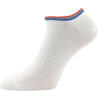 Ponožky dámské nízké PIKI 74 letní PROUŽKOVANÉ bílé (2 páry)