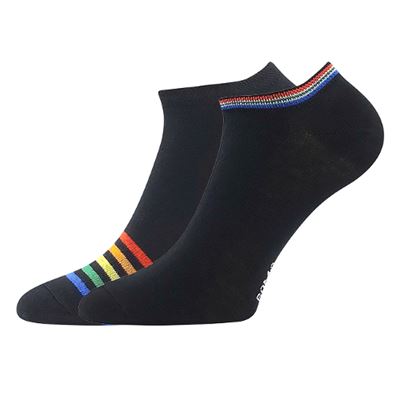 Ponožky dámské nízké PIKI 74 letní PROUŽKOVANÉ černé (2 páry)