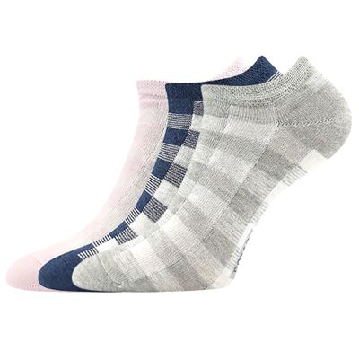 Ponožky dámské nízké PIKI 76 letní KOSTKOVANÉ (3 páry)