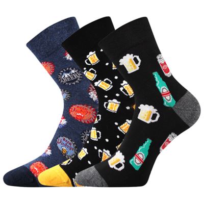 Ponožky pánské letní PITIX 01 vtipné s obrázky PIVA (3 páry)