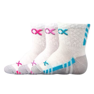 Ponožky kojenecké slabé PIUSINEK s bavlnou BÍLÉ dívčí (3 páry)