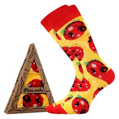 Ponožky originální s motivem PIZZA v krabičce PEPPERONI