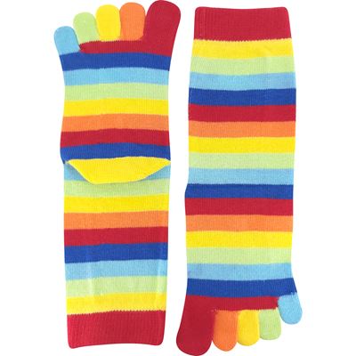 Ponožky prstové bavlněné PRSTAN 10 pruhované RAINBOW