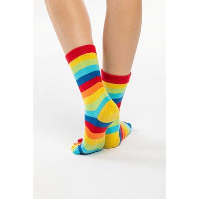 Ponožky prstové bavlněné PRSTAN 10 pruhované RAINBOW BOMA 121889 2
