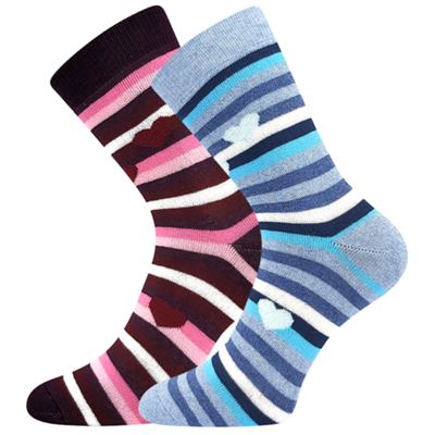 Ponožky dámské celofroté PRUHANA 2 pruhované MIX A (2 páry)