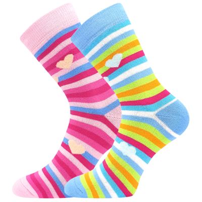 Ponožky dámské celofroté PRUHANA 2 pruhované MIX B (2 páry)