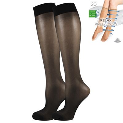 Podkolenky dámské silonkové RELAX knee socks NERO (černé) (6 párů)