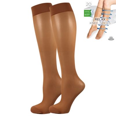 Podkolenky dámské silonkové RELAX knee socks OPAL (opálené) (6 párů)