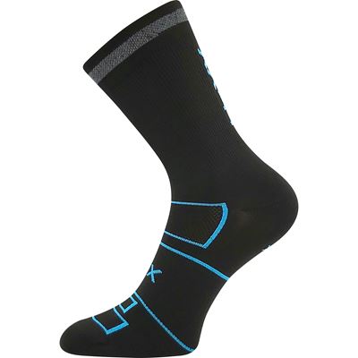 Ponožky sportovní REFLEXON s reflexním prvkem ČERNÉ s tyrkysovou