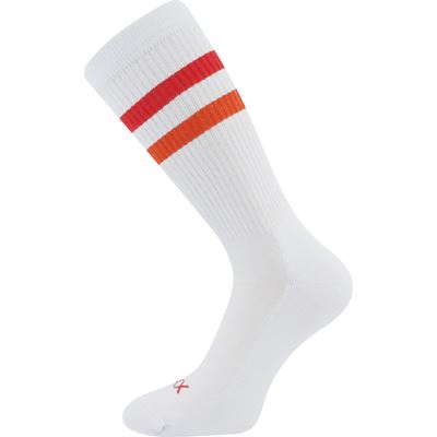 Ponožky pánské sportovní RETRAN s ionty stříbra BÍLÉ s červenou