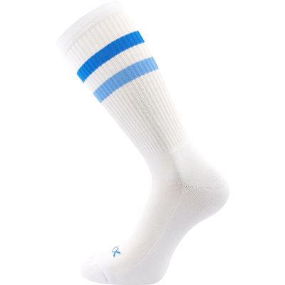Ponožky pánské sportovní RETRAN s ionty stříbra BÍLÉ s modrou