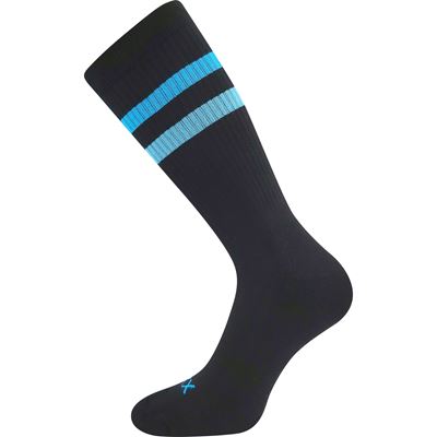 Ponožky pánské sportovní RETRAN s ionty stříbra ČERNÉ s tyrkysovou