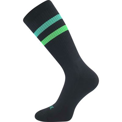 Ponožky pánské sportovní RETRAN s ionty stříbra ČERNÉ se zelenou