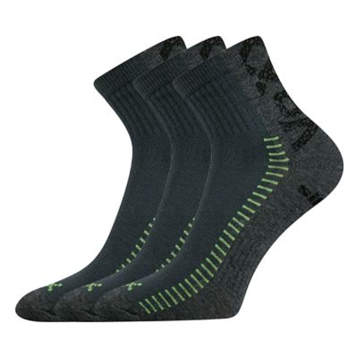 Ponožky nižší slabé REVOLT se stříbrem TMAVĚ ŠEDÉ (3 páry)