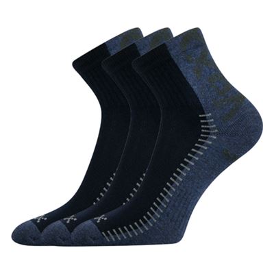 Ponožky nižší slabé REVOLT se stříbrem TMAVĚ MODRÉ (3 páry)