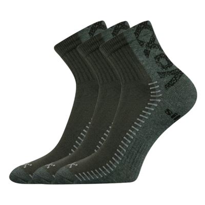 Ponožky nižší slabé REVOLT se stříbrem KHAKI (3 páry)