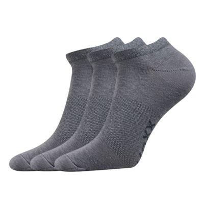 Ponožky krátké slabé REX 00 bavlněné SVĚTLE ŠEDÉ (3 páry)