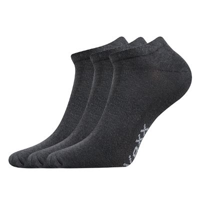 Ponožky krátké slabé REX 00 bavlněné TMAVĚ ŠEDÉ (3 páry)