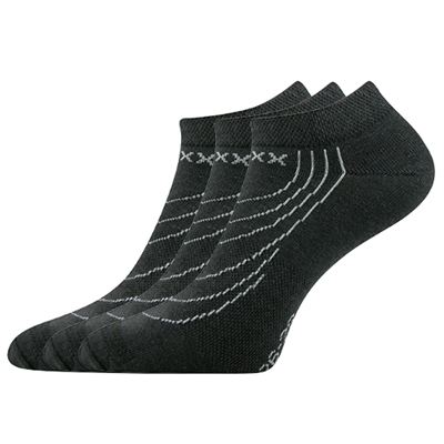 Ponožky krátké slabé REX 02 bavlněné TMAVĚ ŠEDÉ (3 páry)