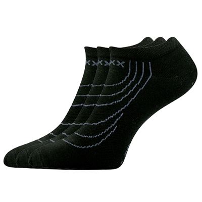 Ponožky krátké slabé REX 02 bavlněné ČERNÉ (3 páry)