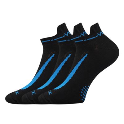 Ponožky krátké slabé REX 10 bavlněné ČERNÉ (3 páry)