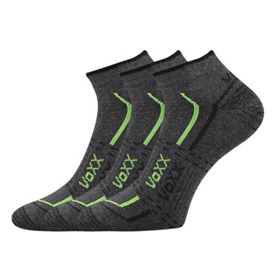 Ponožky krátké slabé REX 11 bavlněné TMAVĚ ŠEDÉ MELÉ (3 páry)