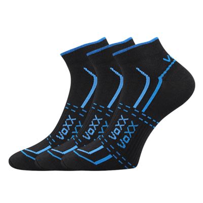 Ponožky krátké slabé REX 11 bavlněné ČERNÉ (3 páry)
