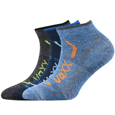 Ponožky dětské krátké slabé REXÍK 01 bavlněné MIX CHLAPECKÉ (3 páry)