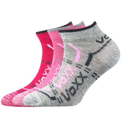 Ponožky dětské krátké slabé REXÍK 01 bavlněné MIX DÍVČÍ (3 páry)