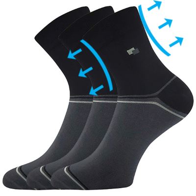Ponožky medicine bavlněné ROGER 01 černé (3 páry)