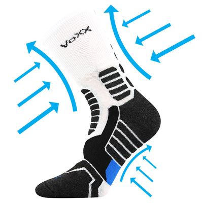 Ponožky kompresní sportovní RONIN s ionty stříbra BÍLÉ