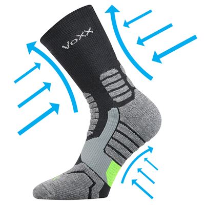 Ponožky kompresní sportovní RONIN s ionty stříbra TMAVĚ ŠEDÉ