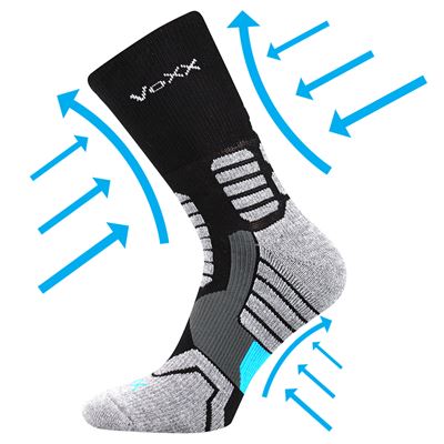 Ponožky kompresní sportovní RONIN s ionty stříbra ČERNÉ