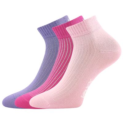 Ponožky dětské krátké sportovní SETRA prodyšné se stříbrem MIX DÍVČÍ (3 páry)