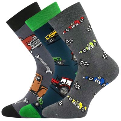 Ponožky dětské froté SIBIŘ 08 s obrázky CHLAPECKÉ (3 páry)