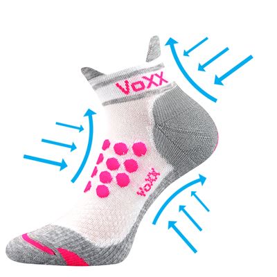 Ponožky kompresní sportovní SPRINTER nízké s ionty stříbra BÍLÉ