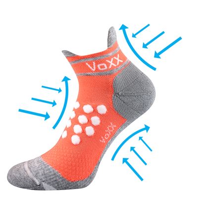 Ponožky kompresní sportovní SPRINTER nízké s ionty stříbra LOSOSOVÉ